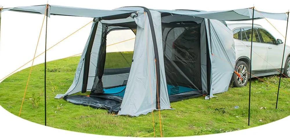 GeRRiT Inflatable SUV Tent Universal 3-4 Person Vehicle Car Tent with Waterproof Rainfly, Suitable Family Camping Traveling Outdoor Activities
