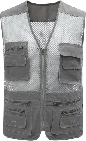 Gihuo Men's Fishing Safari Vest with Pockets for Summer Travel
