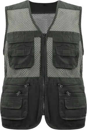 Gihuo Men's Fishing Safari Vest with Pockets for Summer Travel