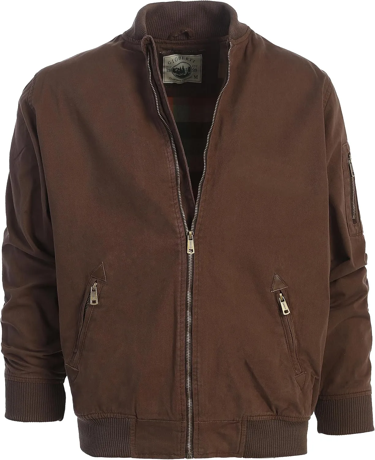 Gioberti Men's 100% Cotton Sportwear Full Zipper Twill Bomber Jacket