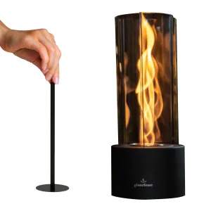 Glanzfeuer Tornado Tabletop Fireplace for Indoor and Outdoor, Balcony & Home Decoration Gift, Alcohol Tabletop Fire Pit for Gatherings - 60  Min Burn, Premium Ethanol Table top Firepit- (Clear Glass)