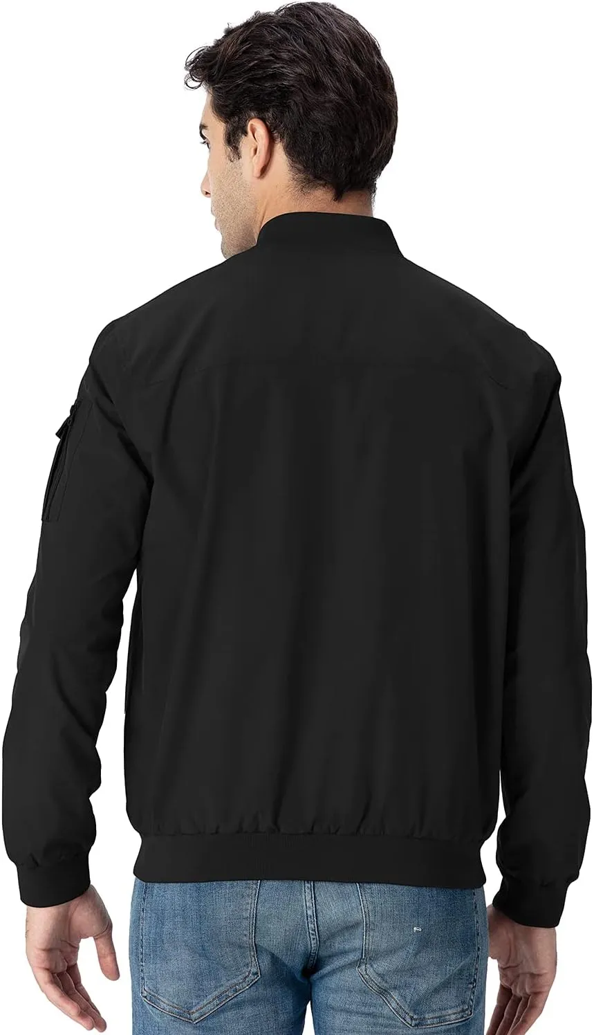 Gopune Men's Windproof Bomber Jacket Lightweight Windbreaker Outdoor Golf Fashion Coat