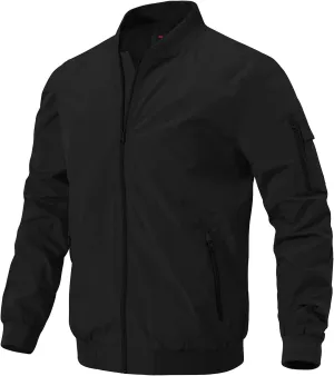 Gopune Men's Windproof Bomber Jacket Lightweight Windbreaker Outdoor Golf Fashion Coat