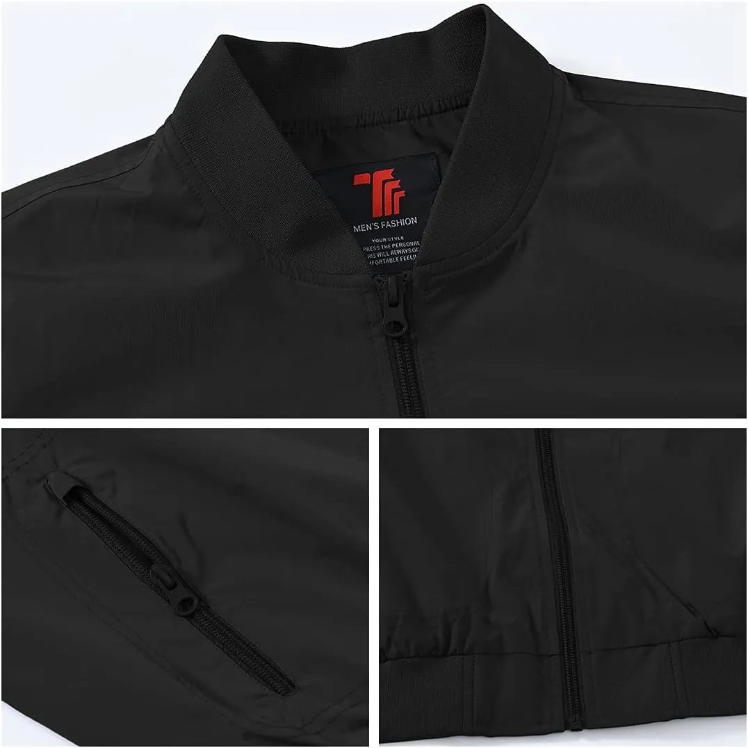 Gopune Men's Windproof Bomber Jacket Lightweight Windbreaker Outdoor Golf Fashion Coat