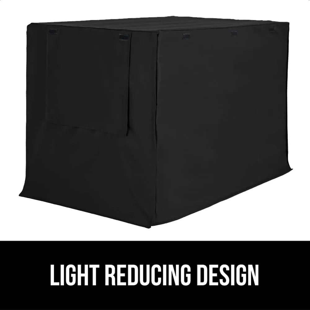 GORILLA GRIP Dog Crate Covers Compatible with Amazon Basics Dog Crates, All Sides Open, Privacy Cover Fits 36" Wire Kennel, Breathable Mesh Windows, Light Reducing Puppy Training Cage Topper, Black