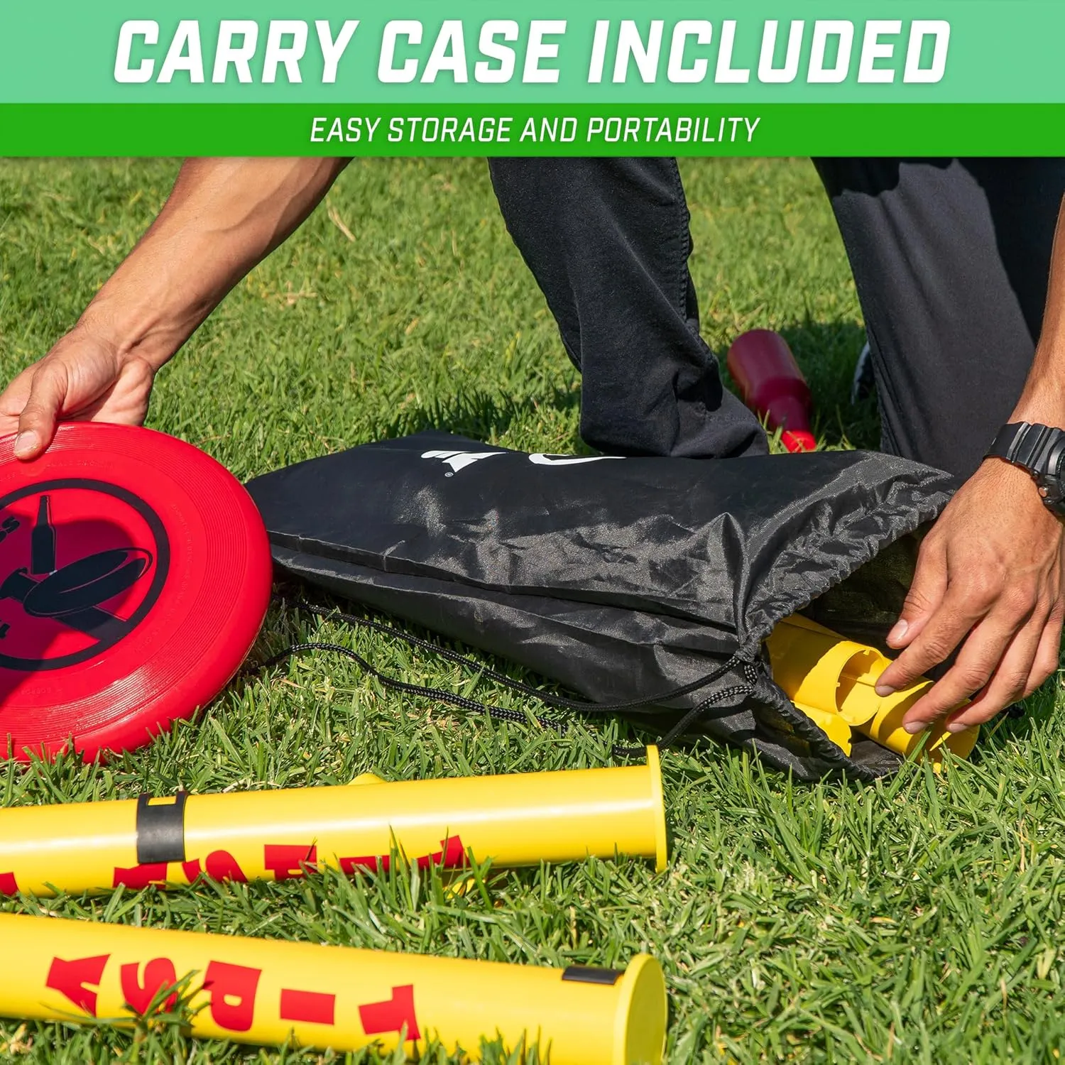 GoSports Tipsy Toss Game Set - Flying Disc Bottle Drop Yard Game - Choose Pro or Standard