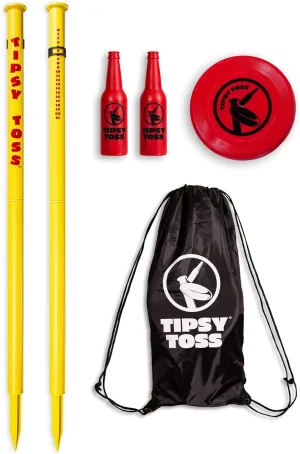 GoSports Tipsy Toss Game Set - Flying Disc Bottle Drop Yard Game - Choose Pro or Standard