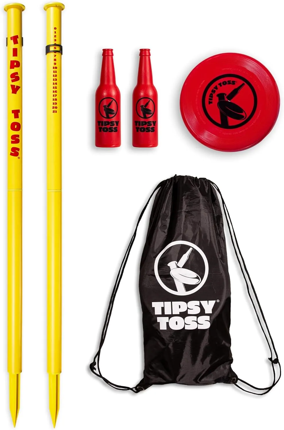 GoSports Tipsy Toss Game Set - Flying Disc Bottle Drop Yard Game - Choose Pro or Standard