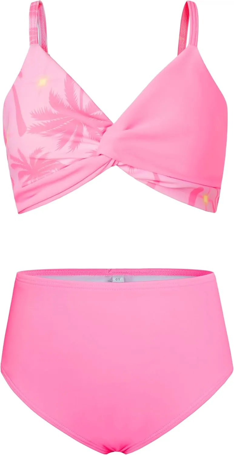 GRACE KARIN Teen Girls Bathing Suits Kids 4 Piece Long Sleeve Swimsuit Kimono Up Pants Bikini Tankini Set Swimwear