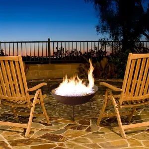 Grillz Fire Pit Outdoor Heater Charcoal Rustic Burner Steel Fireplace 70CM