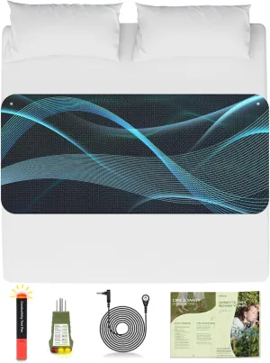 Grounding Mat for Bed,Feraco Earthing Mat Grounding Pad for Sleeping & Overall Well-Being with Cord & Tester (Full, 27" x 54")