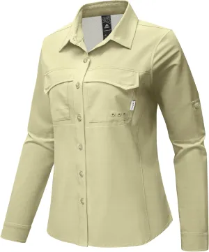 Haimont Women's Travel Hiking Fishing Button Down Shirt, UPF 50  UV Long Sleeve Sun Shirts for Outdoor Camping Sailing