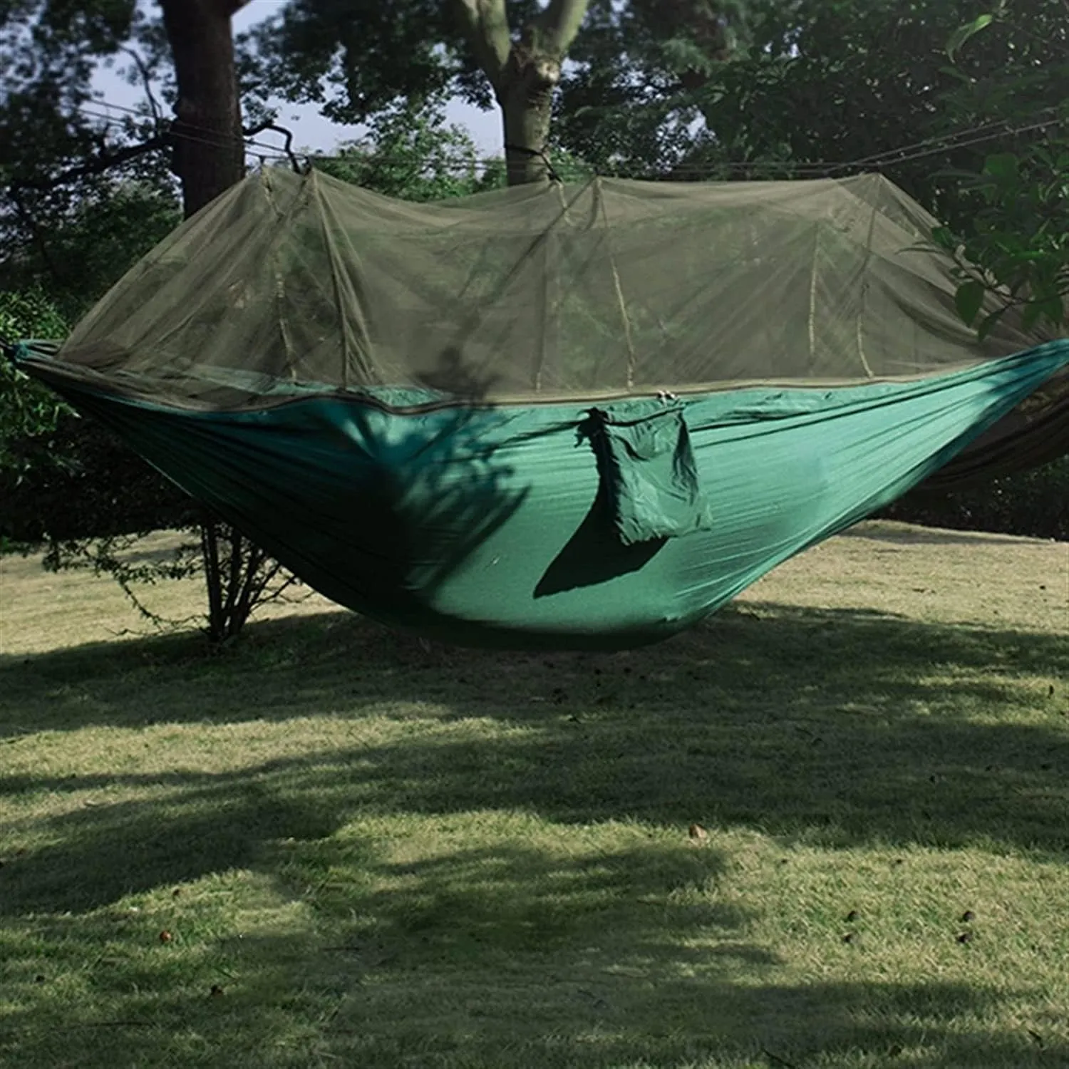 Hammock Hammock Camping Hammock with Mosquito Net, Portable Hammock with Tree Strap, for Backpacking, Backyard Garden Hiking Outdoor Hammock (Color : Dark Green) (Army Green)