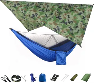 Hanging ?Chair Swing Camping Hammock, Portable Travel Hammock with Net and Rainfly, Tree Light Hammock Tent for Outdoor Backyard Hiking Hammock