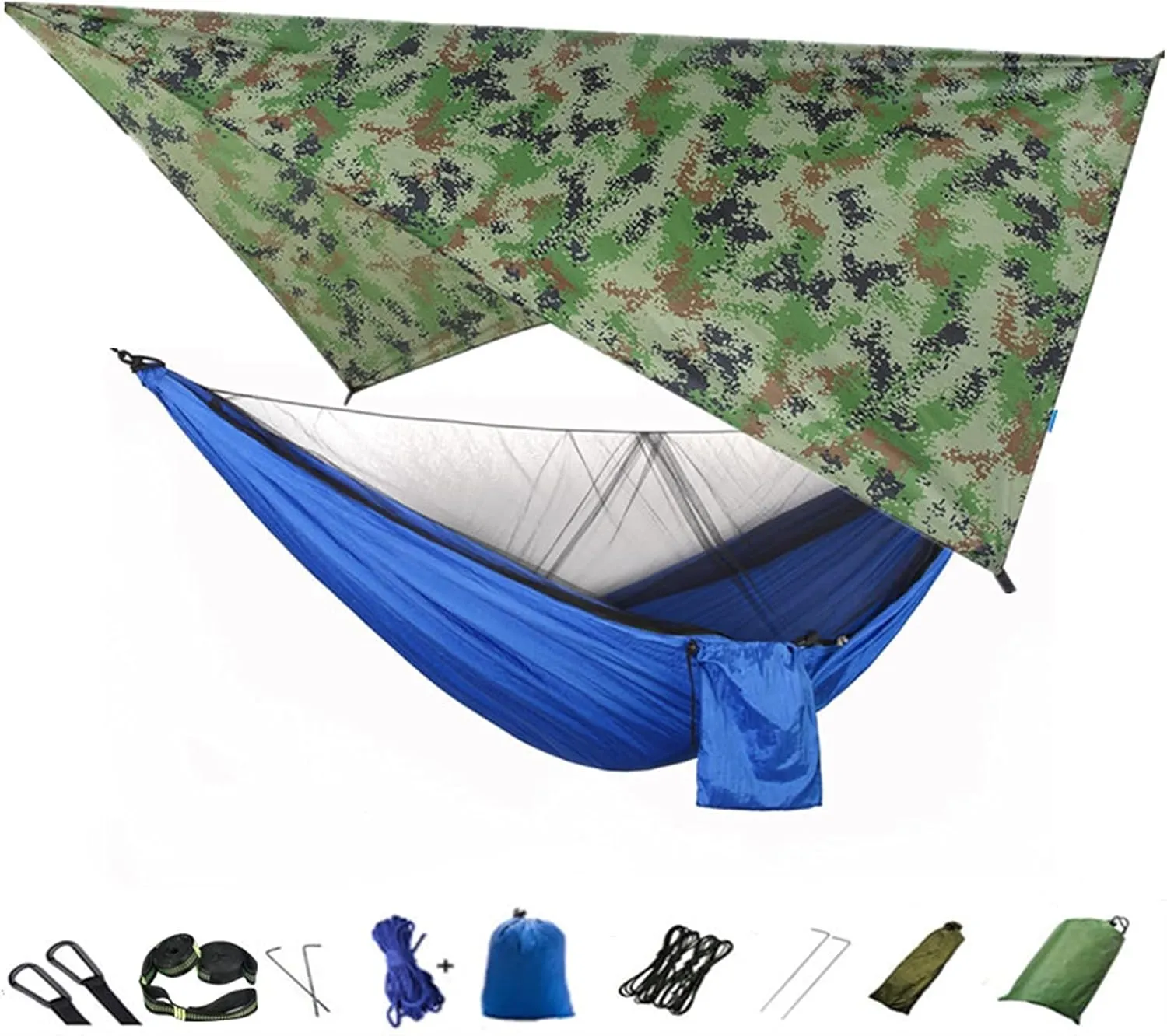 Hanging ?Chair Swing Camping Hammock, Portable Travel Hammock with Net and Rainfly, Tree Light Hammock Tent for Outdoor Backyard Hiking Hammock
