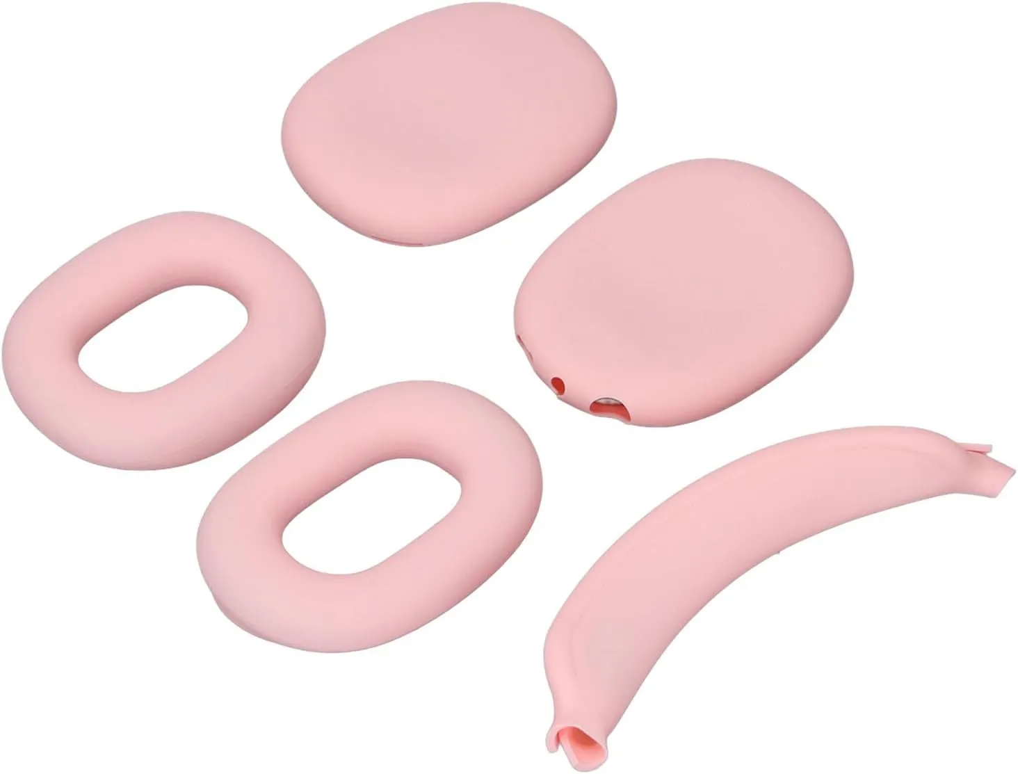 Hard Shell Headphone Case with Silicone Ear Cups Cover Ear Pad Case Cover Headband Cover EVA Headset Travel Bag Support Auto Wake Sleep Function (Light Rose)