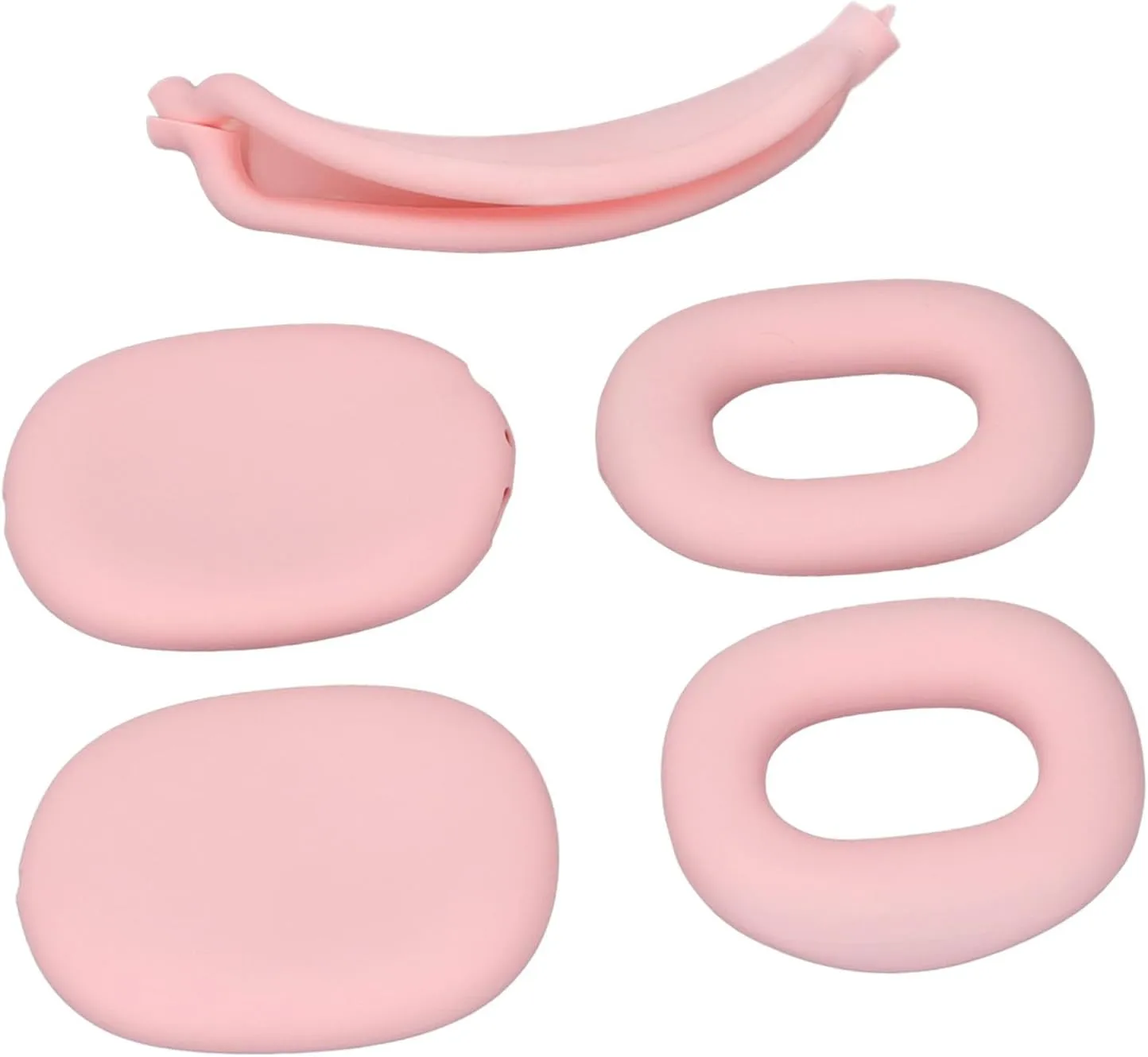Hard Shell Headphone Case with Silicone Ear Cups Cover Ear Pad Case Cover Headband Cover EVA Headset Travel Bag Support Auto Wake Sleep Function (Light Rose)