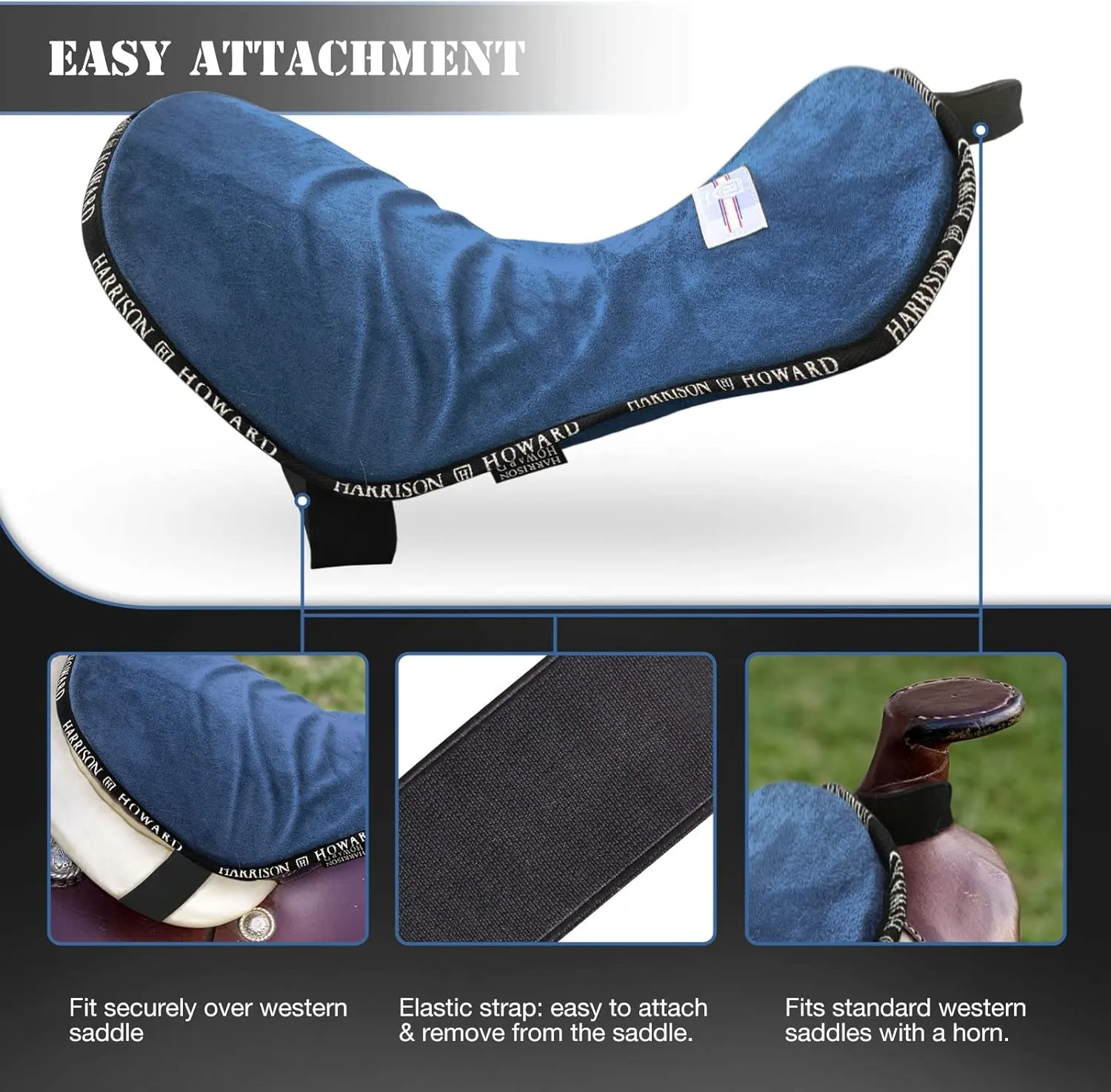 Harrison Howard Trail Seat Saver Western Tack Saddle Ride-on Pad with Cushion Bottom Helps Distribute Back Pressure