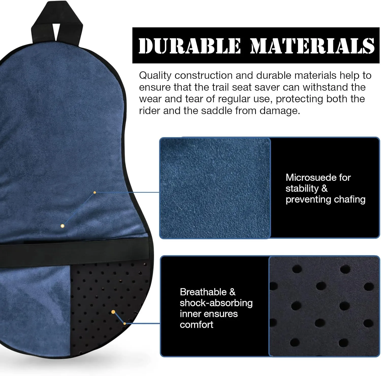 Harrison Howard Trail Seat Saver Western Tack Saddle Ride-on Pad with Cushion Bottom Helps Distribute Back Pressure