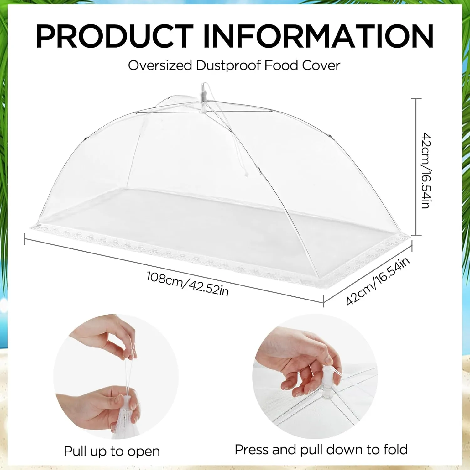 HBlife Inflatable Serving Bar with Jumbo Mesh Food Umbrella Cover, Party Supplies Set for Picnics BBQ Gathering Outside, 3 Inflatable Cooler, 3 Large Food Tents/Food Covers for Outdoors
