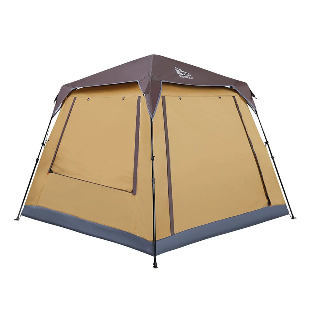 Hewolf Large 8 Person Square Top Automatic Tent - Camel