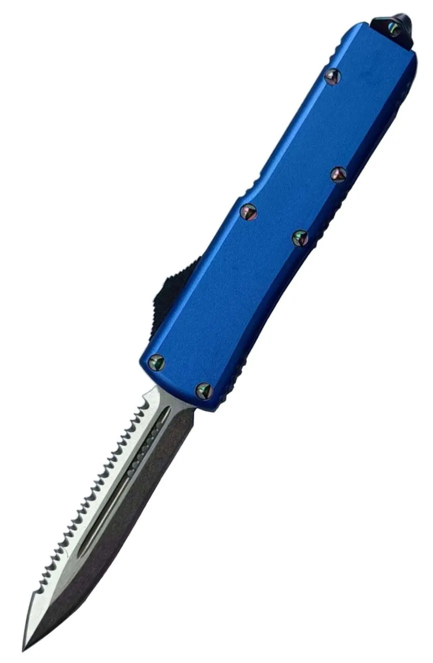 HIGH PERFORMANCE OTF - BLUE - SERRATED DAGGER