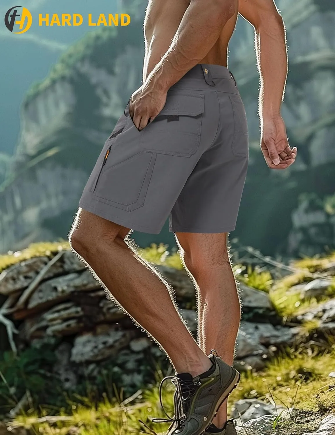 Hiking Shorts Men Cargo Quick Dry Lightweight Stretch Tactical Shorts for Fishing Travel Casual with Multi Pockets