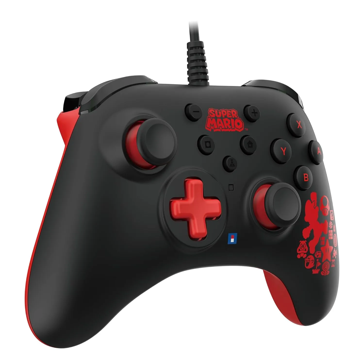 HORI Nintendo Switch HORIPAD Turbo (Mario) Ergonomic Wired Controller Pad - Offically Licensed by Nintendo