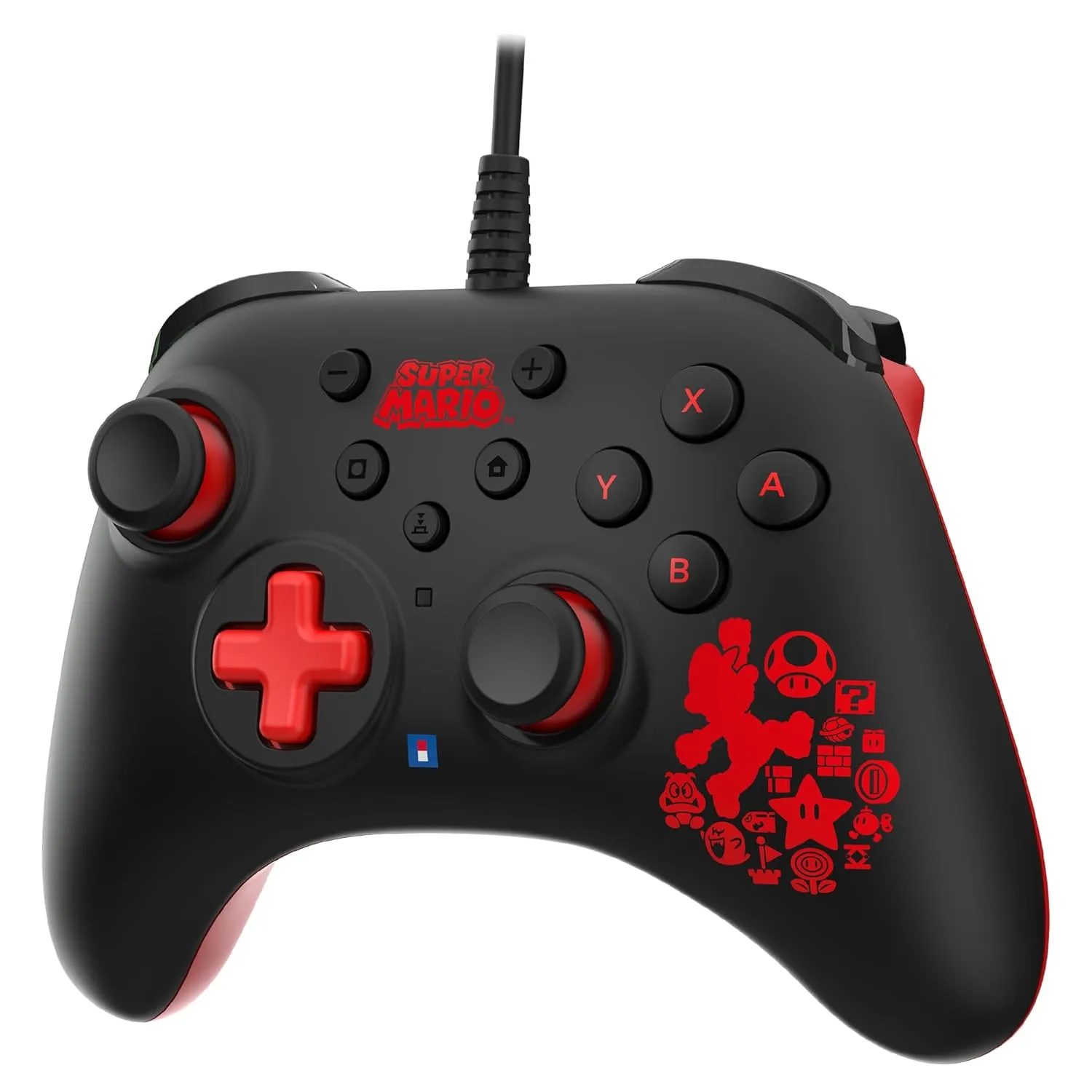 HORI Nintendo Switch HORIPAD Turbo (Mario) Ergonomic Wired Controller Pad - Offically Licensed by Nintendo