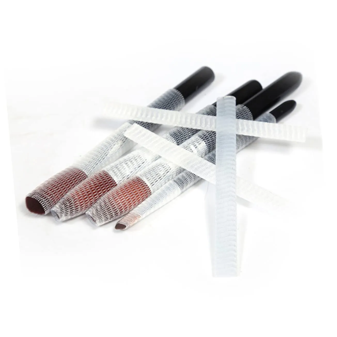 Housoutil 3sets Travel Makeup Brushes Brush Mesh Cover Set Protectors Make up Cover Reusable 100pcs*3
