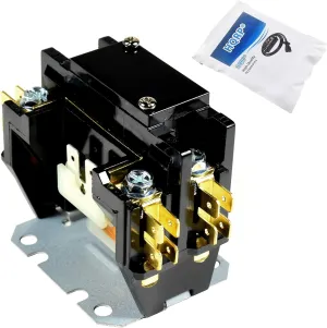 HQRP Single Pole / 1 Pole 30 Amp Coil 24-Volt Condenser Contactor Compatible with Carrier Payne Bryant HN51KC024, Trane C147094P02 1P030024V Replacement, UL Listed