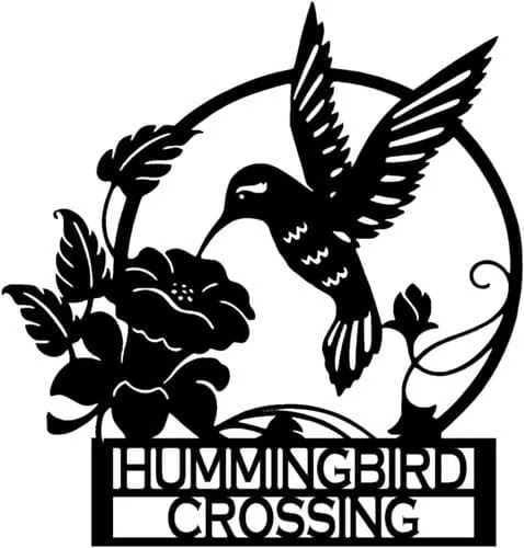 Hummingbird and Flower Garden Stakes, Steel Gardening Décor, Bird Yard Art , Metal Lawn Décor, Garden Art (A52)
