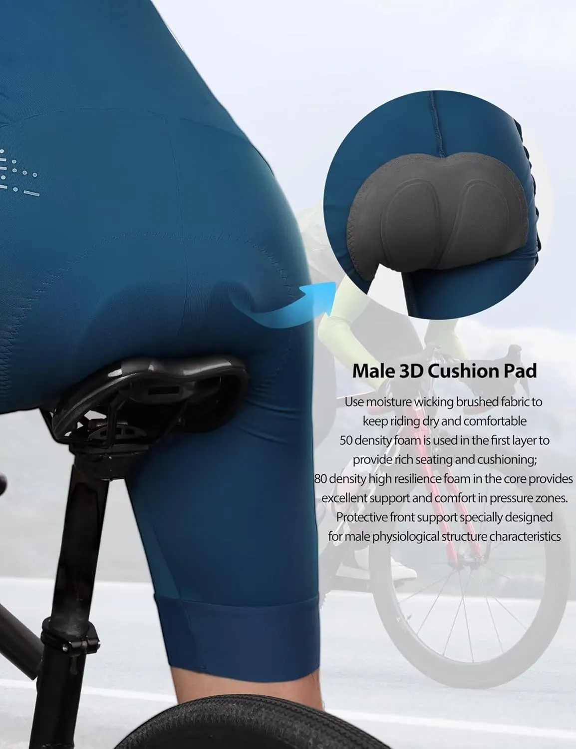 INBIKE Bike Shorts for Men, 3D Padded Breathable Cycling Shorts, Quick Dry Lightweight Biking Bicycle Shorts with 2 Pockets