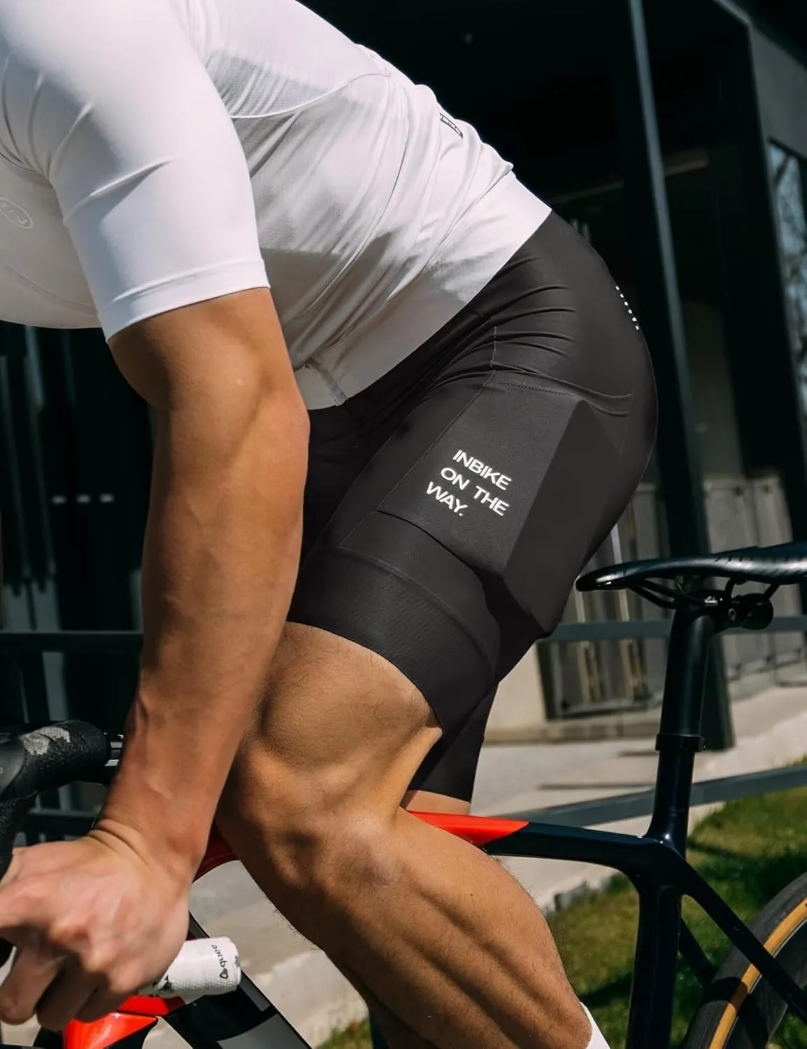 INBIKE Cycling Bib Shorts for Men, 3D Padded Breathable Road Bike Shorts Men, Lightweight Biking Bicycle Bibs with Pockets