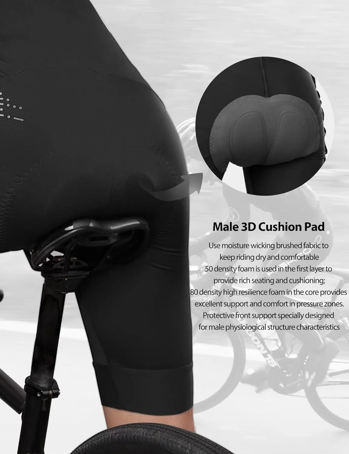 INBIKE Cycling Bib Shorts for Men, 3D Padded Breathable Road Bike Shorts Men, Lightweight Biking Bicycle Bibs with Pockets