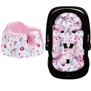 Infant Insert, Pink Floral Bundle with Cover for Summer, Pink Unicorn