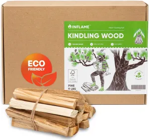 Inflame Kindling Wood 9 lbs Fire Starter Sticks for Camping, Campfires, Fireplaces, Firepit, Grill, BBQ, Wood Stoves - Natural Kiln-Dried FireStarters