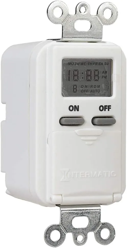 Intermatic EI500WC 7-Day Single-Pole Digital Time Switch, White