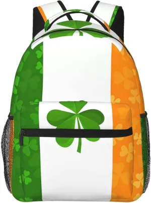 irish flag Backpack, suitable for light travel, daily multi-purpose bag, suitable for commuting, cycling, work