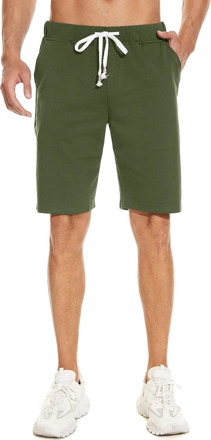 Janmid Men's Casual Shorts Elastic Jogger Gym Active Pocket Shorts