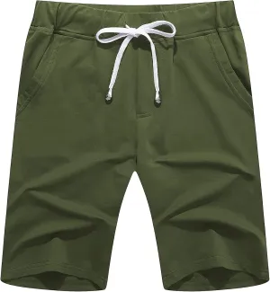 Janmid Men's Casual Shorts Elastic Jogger Gym Active Pocket Shorts