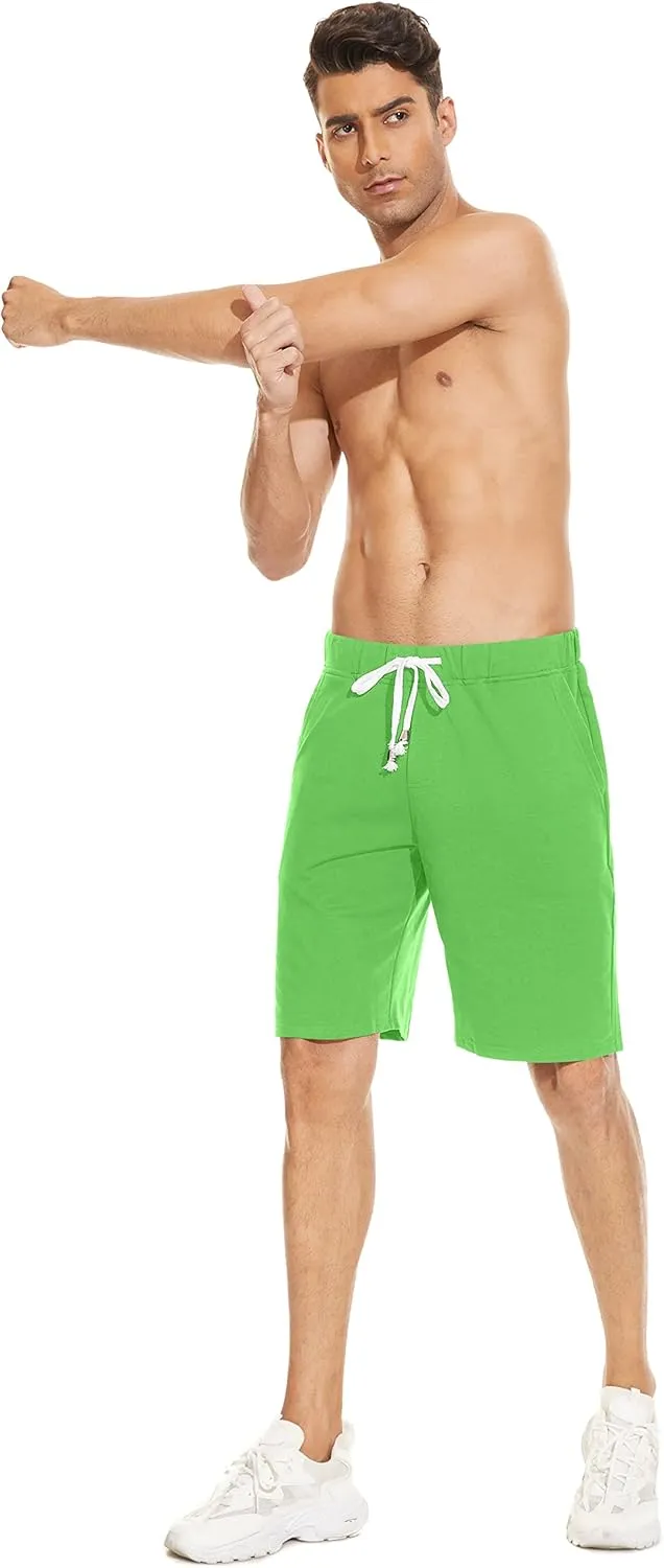 Janmid Men's Casual Shorts Elastic Jogger Gym Active Pocket Shorts