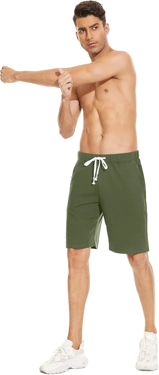 Janmid Men's Casual Shorts Elastic Jogger Gym Active Pocket Shorts