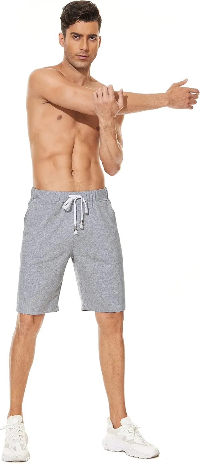 Janmid Men's Casual Shorts Elastic Jogger Gym Active Pocket Shorts