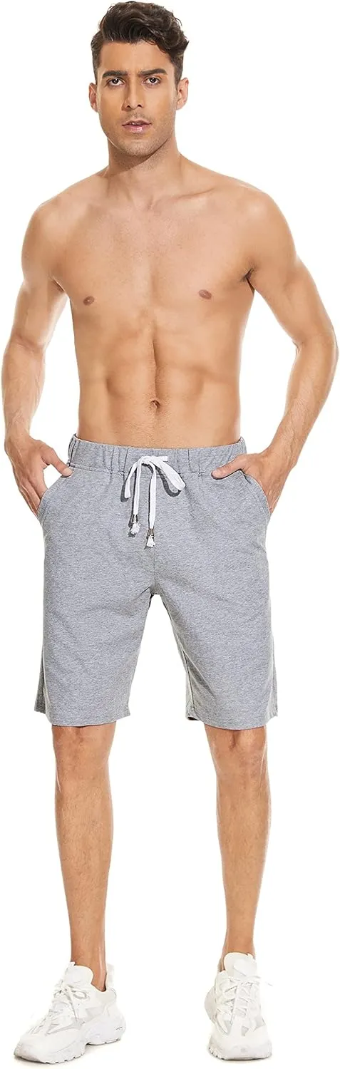 Janmid Men's Casual Shorts Elastic Jogger Gym Active Pocket Shorts