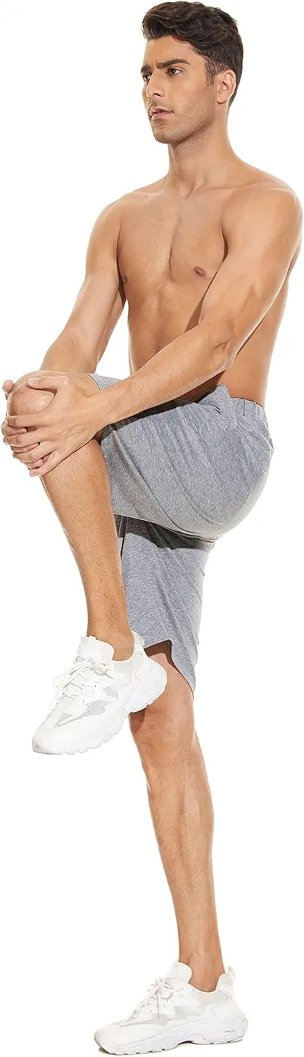 Janmid Men's Casual Shorts Elastic Jogger Gym Active Pocket Shorts
