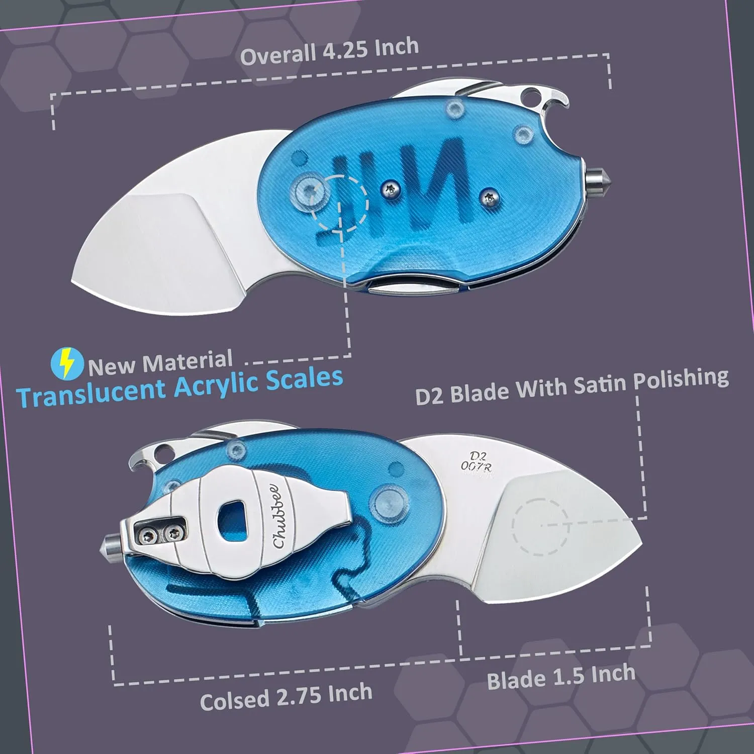 JIN D2 Blade Chubbee Knife Kit