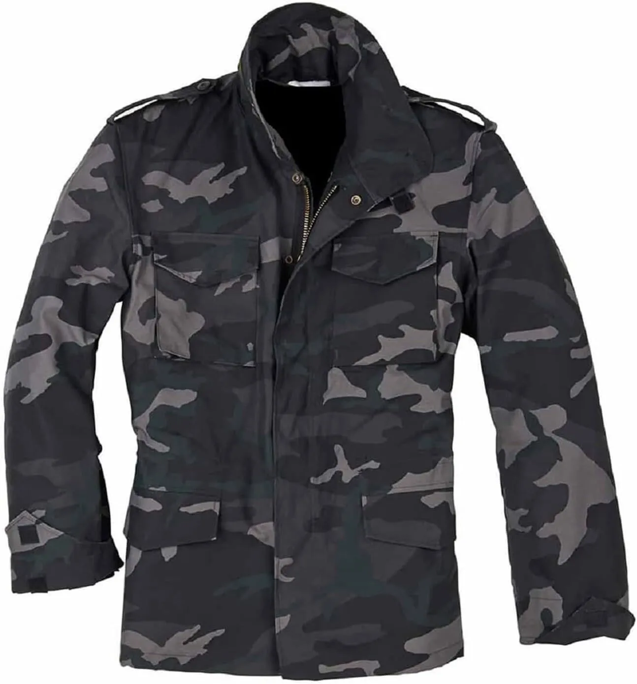 John Rambo Jacket Mens Cotton M65 Coat Jacket | Olive Greene US Army Field Multi Pocket Coat