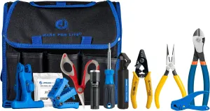 Jonard Tools TK-121 Fiber Prep Kit  - 12 Piece Premium Fiber Optic Cable Access and Termination Tools set with Stripping, Ringing, And Cutting Tools
