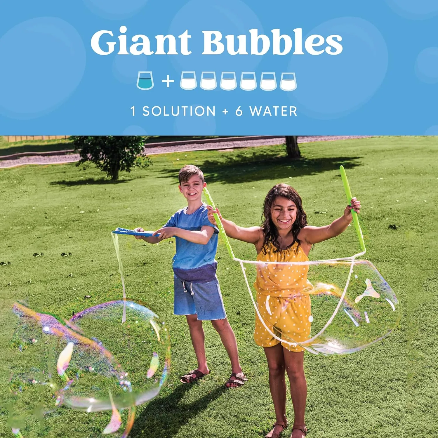 JOYIN 2 Bottles Bubbles Refill Solutions 64 oz (up to 5 Gallon), Concentrated Solution for Bubble Machine, Gun, Wand Refill Fluid Summer, Easter Toys (Double Green)